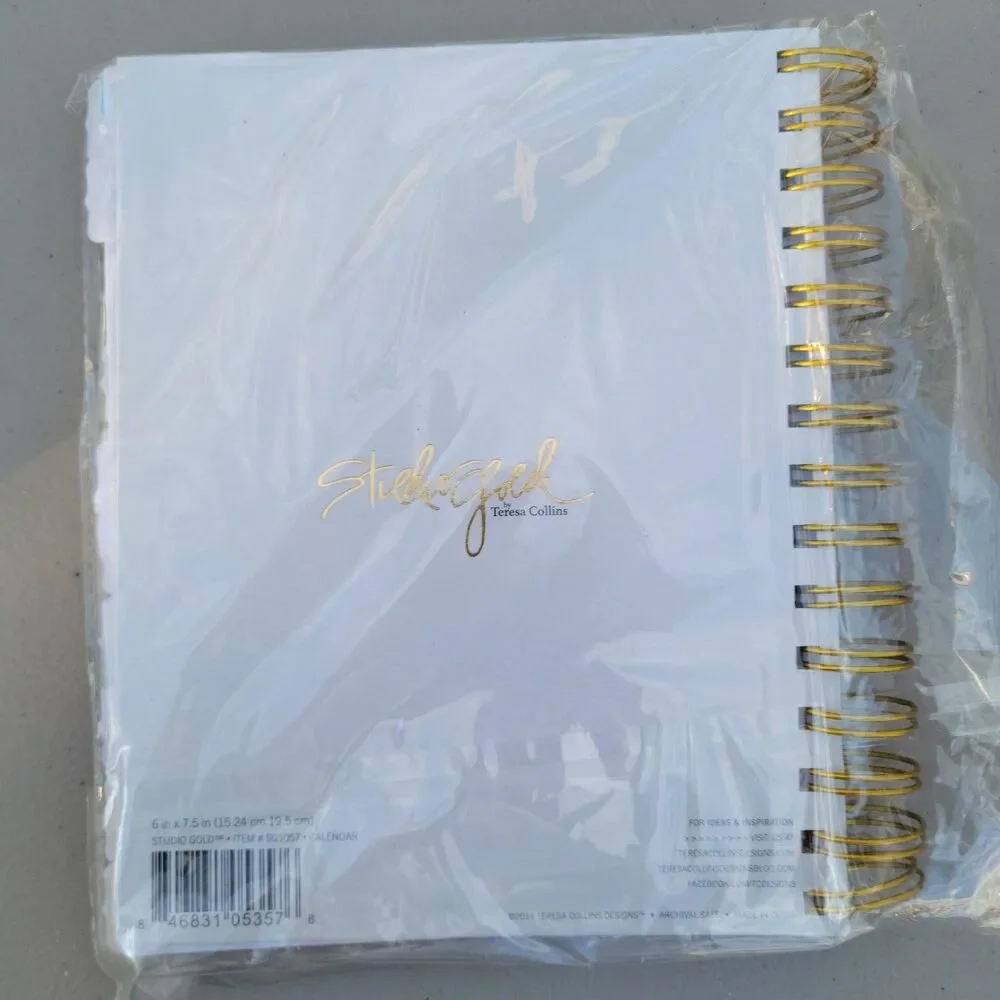 New Studio Gold Foil Teresa Collins 12 Month Undated Perpetual Planner Calendar